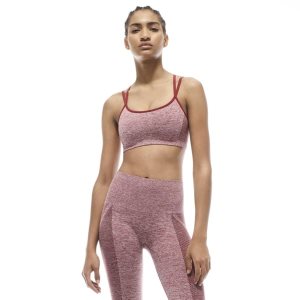 Reebok VB Seamless Textured Bh Damen - Bordeaux - DE 735-LNF